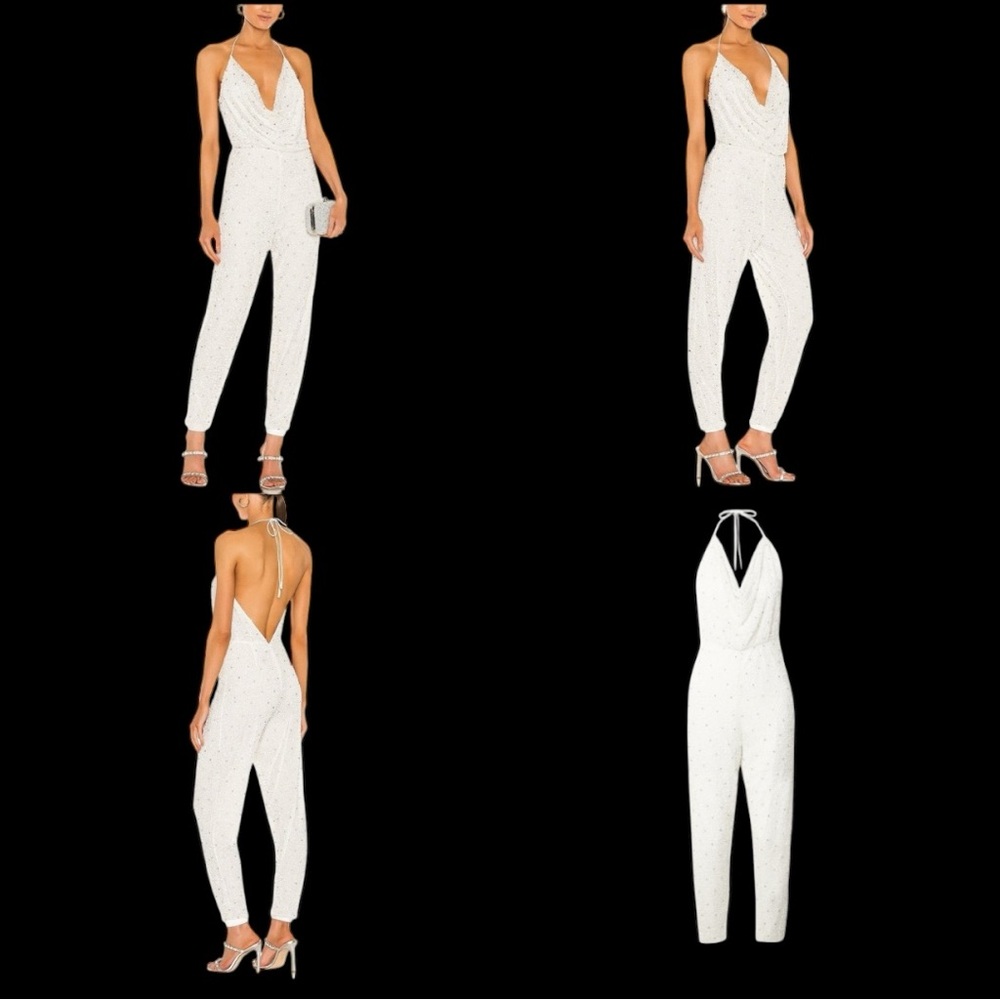 RETROFETE Skylar Jumpsuit In White, NWT, Size L, MSRP $1181 - Picture 9 of 13